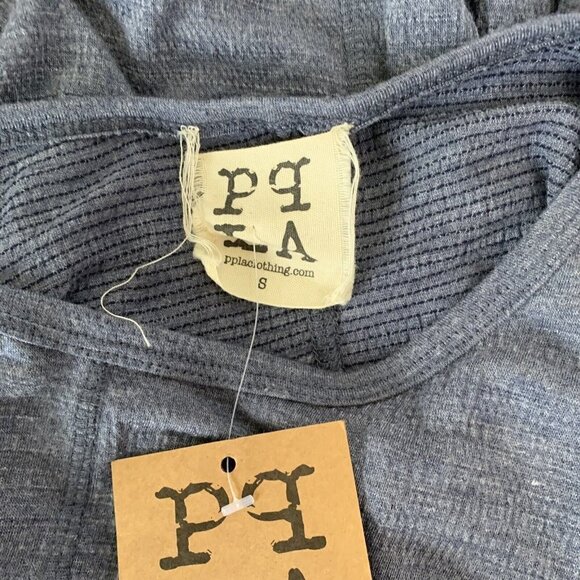 PPLA Clothing Veli Knit Top Indigo Blue Tunic Peasant Bell Women’s Small - Picture 6 of 10